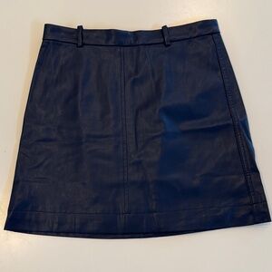 J. Crew Navy Faux Leather Mini Skirt
